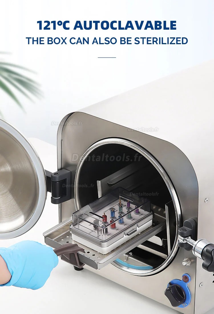 Kit de guide de forage et de positionnement d'implant avec forets d'&eacute;cartement et bo&icirc;te de st&eacute;rilisation